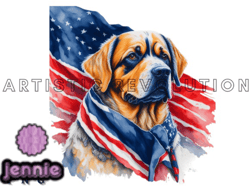 patriotic dog american flag design 04