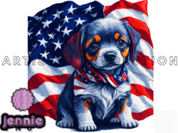 4th of july dog american flag design 03