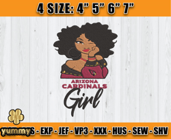 Cardinals Embroidery, NFL Girls Embroidery, NFL Machine Embroidery Digital, 4 sizes Machine Emb Files -12 - jennie