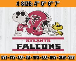 Atlanta Falcons Embroidery, Snoopy Embroidery, NFL Machine Embroidery Digital, 4 sizes Machine Emb Files-05-jennie