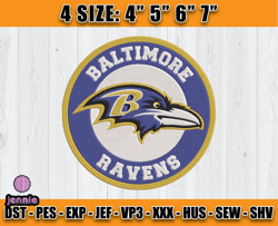 Ravens Embroidery, NFL Ravens Embroidery, NFL Machine Embroidery Digital, 4 sizes Machine Emb Files -11-jennie
