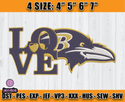 Ravens Embroidery, NFL Ravens Embroidery, NFL Machine Embroidery Digital, 4 sizes Machine Emb Files -20-jennie