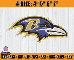 Ravens Embroidery, NFL Ravens Embroidery, NFL Machine Embroidery Digital, 4 sizes Machine Emb Files -21-jennie