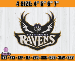 Ravens Embroidery, NFL Ravens Embroidery, NFL Machine Embroidery Digital, 4 sizes Machine Emb Files -24-jennie