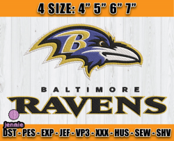 Ravens Embroidery, NFL Ravens Embroidery, NFL Machine Embroidery Digital, 4 sizes Machine Emb Files -26-jennie