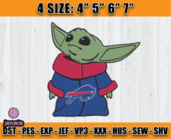 Buffalo Bills Embroidery, Baby Yoda Embroidery, NFL Machine Embroidery Digital, 4 sizes Machine Emb Files -04-jennie