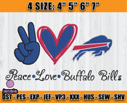 Buffalo Bills Embroidery, NFL Buffalo Bills Embroidery, NFL Machine Embroidery Digital, 4 sizes Machine Emb Files - 05-j
