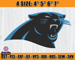 Panthers Embroidery, NFL Panthers Embroidery, NFL Machine Embroidery Digital, 4 sizes Machine Emb Files - 02-jennie