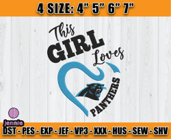 Panthers Embroidery, NFL Panthers Embroidery, NFL Machine Embroidery Digital, 4 sizes Machine Emb Files - 09-jennie