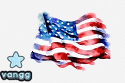 Watercolor 4th July, American Flag Design 11