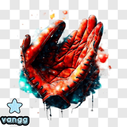 Abstract Baseball Glove Artwork with Vibrant Colors PNG Design 20