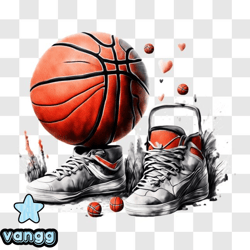 Basketball Shoes Symbolizing Love and Friendship PNG Design 45