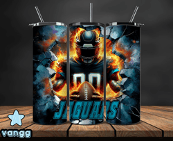 Jacksonville Jaguars Tumbler Wrap, Crack Hole Design, Logo NFL Football, Sports Tumbler Png, Tumbler Design 18