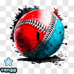 Patriotic Baseball with American Flag Design PNG Design 09