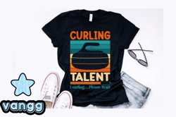 Curling Stone Retro Vintage Design Design 251