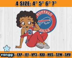 Buffalo Bills Embroidery, Betty Boop Embroidery, NFL Machine Embroidery Digital, 4 sizes Machine Emb Files -07-vangg