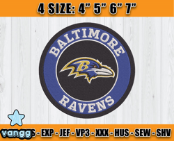 Ravens Embroidery, NFL Ravens Embroidery, NFL Machine Embroidery Digital, 4 sizes Machine Emb Files -25&vangg