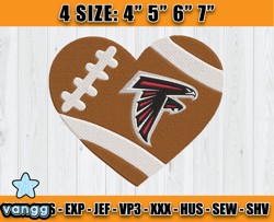 Atlanta Falcons Embroidery, NFL Falcons Embroidery, NFL Machine Embroidery Digital, 4 sizes Machine Emb Files -15-vangg