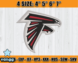 Atlanta Falcons Embroidery, NFL Falcons Embroidery, NFL Machine Embroidery Digital, 4 sizes Machine Emb Files-18-vangg