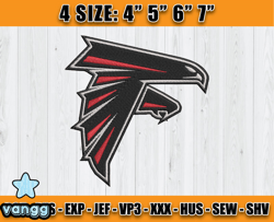 Atlanta Falcons Embroidery, NFL Falcons Embroidery, NFL Machine Embroidery Digital, 4 sizes Machine Emb Files-22-vangg
