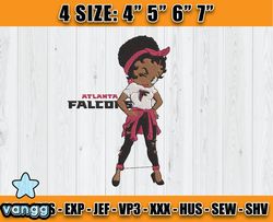 Atlanta Falcons Embroidery, Betty Boop Embroidery, NFL Machine Embroidery Digital, 4 sizes Machine Emb Files -29-vangg