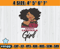 Cardinals Embroidery, NFL Girls Embroidery, NFL Machine Embroidery Digital, 4 sizes Machine Emb Files -12 - vangg