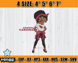 Cardinals Embroidery, Betty Boop Embroidery, NFL Machine Embroidery Digital, 4 sizes Machine Emb Files -17 - vangg