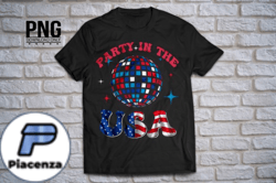 Party in the USA Disco 4th of July Png Design 02