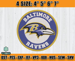 Ravens Embroidery, NFL Ravens Embroidery, NFL Machine Embroidery Digital, 4 sizes Machine Emb Files -11-vogue