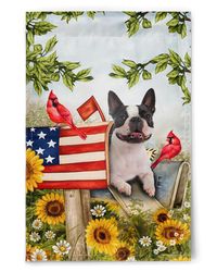 surprising boston terrier in usa mailbox flag garden house flag