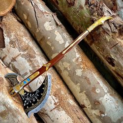 Handmade God of war axe handmade boot camping gift item replica axe perfect gift for husband home decor craftsmanship