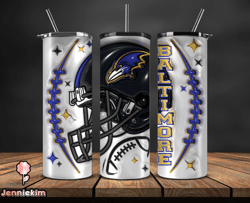 3D Baltimore Ravens Inflated Puffy Tumbler Wraps , Nfl Tumbler Png 59