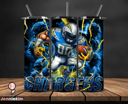 Los Angeles Chargers Tumbler Wrap Glow, NFL Logo Tumbler Png, NFL Design Png By Jenniekim Store-18