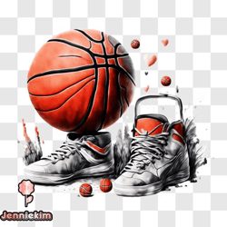 basketball shoes symbolizing love and friendship png design 45