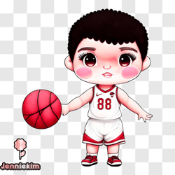 cartoon basketball player with number 8 png design 91