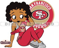 San Francisco 49ers Betty Boop Svg, NFL Svg, Girl Sport Svg, Football Svg Download Digital File 02