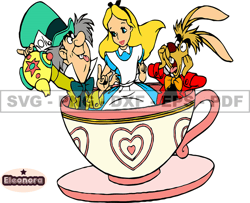 March Hare Svg, Mad Hatter and Dormouse Png, Disney Mad Character Svg 64