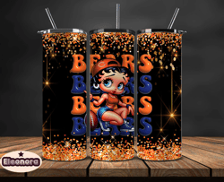 Chicago Bears Tumbler Wraps, NFL Teams, Betty Boop Tumbler, Betty Boop Wrap, Logo NFL Png, Tumbler Design by Eleonora 02
