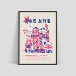 Janis Joplin - Sicks Stadium concert poster, 1970