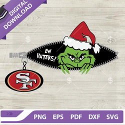 Ew Haters Grinch Christmas San Francisco 49ers SVG, The Grinch 49ers SVG, 49ers Grinch,NFL svg, Football svg, super bowl