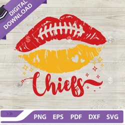 Kansas City Chiefs Lips SVG, Chiefs Lips Football SVG, KC Chiefs NFL ,NFL svg, Football svg, super bowl svg