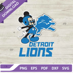 Mickey Mouse Detroit Lions SVG, Detroit Lions NFL SVG, Disney NFL ,NFL svg, Football svg, super bowl svg