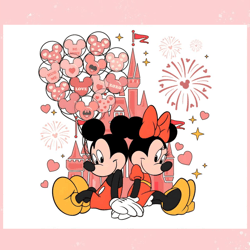 Couple Mickey Minnie Mouse Love Balloons PNG, Valentine svg,Valentine day svg,Valentine day,Happy Valentine