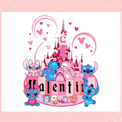 Disney Stitch Angel Valentine Castle PNG, Valentine svg,Valentine day svg,Valentine day,Happy Valentine