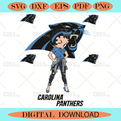 Betty Boop Carolina Panthers Svg Sport Svg,NFL svg,NFL Football,Super Bowl, Super Bowl svg,Super Bowl