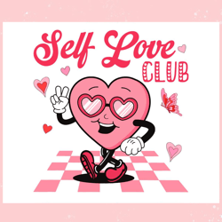 Self Love Club Groovy Heart Valentine SVG,Valentine svg,Valentine day ,Valentine,Happy Valentine, Cupid svg