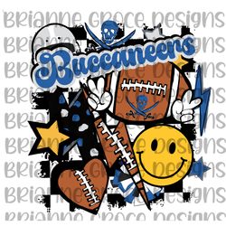 Buccaneers blue black white football lightning bolt retro digital design download , NFL svg, Super Bowl svg, NFL team sv