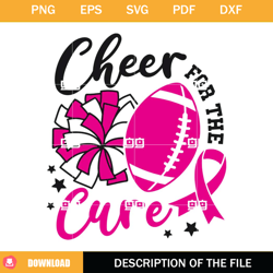 Cheer for The Cure SVG, Football Breast Cancer SVG, Breast Cancer Awareness SVG,NFL svg, NFL foodball