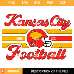 Kansas City Football SVG, Kansas City Team Retro Logo SVG, NFL Football SVG,NFL svg, NFL foodball