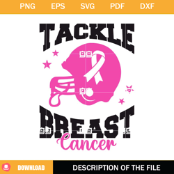 Tackle Breast Cancer Football SVG, Breast Cancer Football SVG,NFL svg, NFL foodball